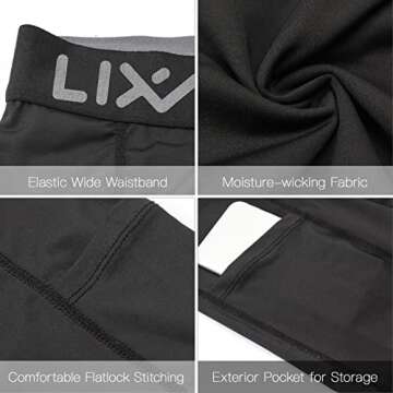 Lixada Men's Compression Shorts 3Packs - Active Workout Underwear