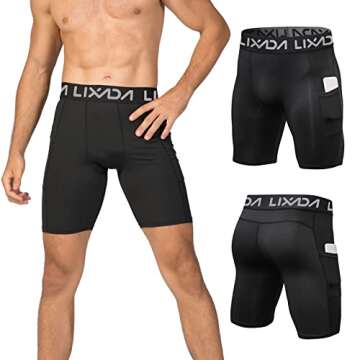 Lixada Men's Compression Shorts - Performance Sports Baselayer