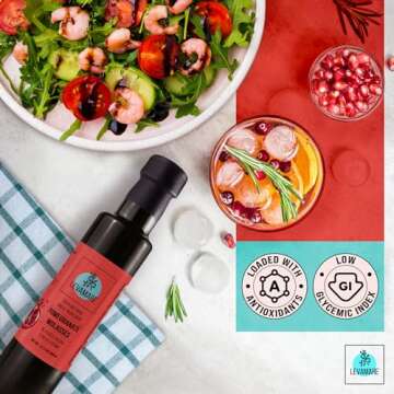 Levamare Pomegranate Molasses, 12 oz (Pack of 1) | No Added Sugar, No Additives | 100% Natural Pomegranate Concentrate from 100% Mediterranean Pomegranate Juice | Gourmet Food Pomegranate Syrup | Vegan, Gluten Free | Superfood