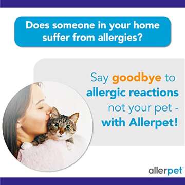 Allerpet Cat Dander Remover w/Free Applicator Mitt - Effective Cat Dander Remover - Anti Allergen Solution Made in USA - (12oz)