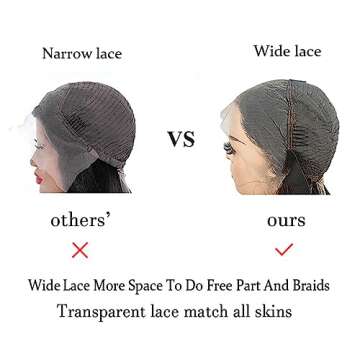 SENSAIRUITE Body Wave Lace Front Wigs Human Hair Wide Lace 180 Density Human Hair Wigs 13x4 Human Hair Lace Front Wigs Pre Plucked With Baby Hair 20 Inches Natural Color