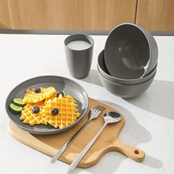 Reusable Wheat Straw Cereal Bowls - JUCOXO 24 Oz Set