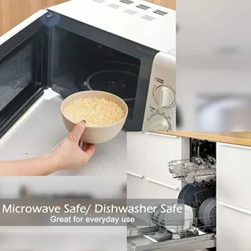 Reusable Wheat Straw Cereal Bowls - JUCOXO 24 Oz Set