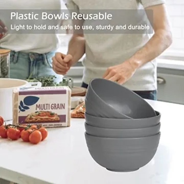 Reusable Wheat Straw Cereal Bowls - JUCOXO 24 Oz Set