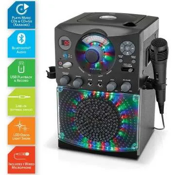 Singing Machine Bluetooth Karaoke System with Lights