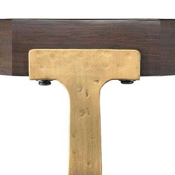 Uolfin Rectangle Coffee Table, Hand-cast with Distressed Gold Legs, 42" L