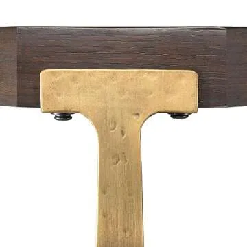 Uolfin Rectangle Coffee Table, Hand-cast with Distressed Gold Legs, 42" L