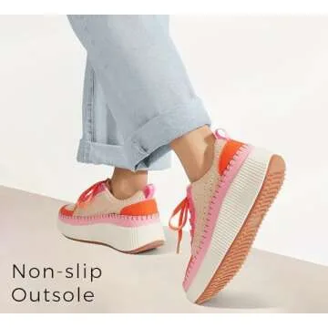 LUCKY STEP Women's Stylish Platform Sneakers for Comfort