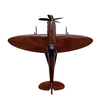 Supermarine Spitfire Mahogany Wood Desktop Airplane Model