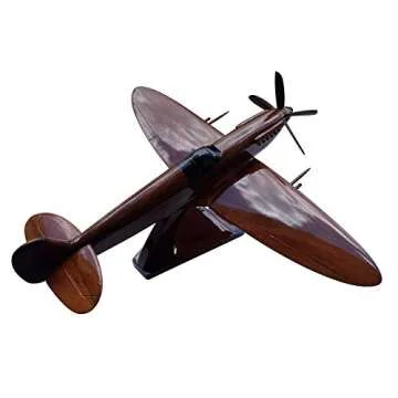 Supermarine Spitfire Mahogany Wood Desktop Airplane Model