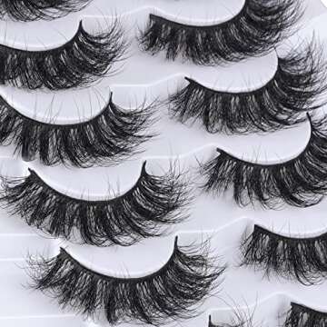 Mebver False Eyelashes Cat Eye Faux Mink Lashes Natural Look Fluffy Wispy Lashes That Look Like Exte...