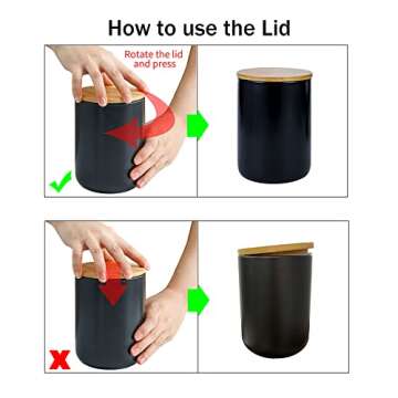 Ceramic Kitchen Canister with Bamboo Lid for Food Storage