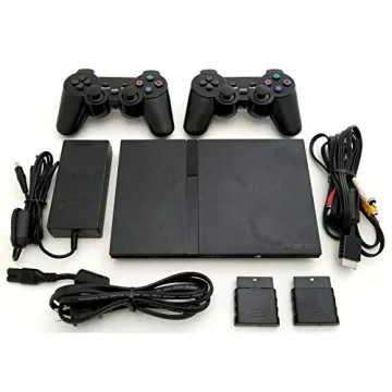 Sony PS2 SLIM Game System Gaming Console with 2 WIRELESS CONTROLLERS PLAYSTATION-2 (Renewed)