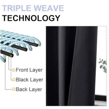 Simplebrand Ava Halloween Black Blackout Curtains for Bedroom 63 Inch Length 2 Panels, Solid Thermal Insulated Energy Saving Rod Pocket Window Treatment Curtains Blackout Drapes, W40 x L63 Inch, Black