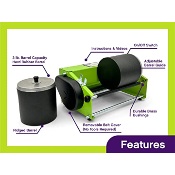 WireJewelry Pro-Series Double Barrel Rock Tumbler Kit - Includes 3 Pounds of Gemstones of The World Stone Mix and 2 Batch of 4 Step Abrasive Grit and Polish with Plastic Pellets