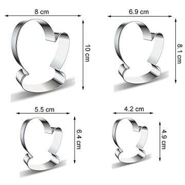 Christmas Winter Mitten Cookie Cutter Set - 4 Pieces Glove Cookie Cutters Fondant Biscuit Mold for D...