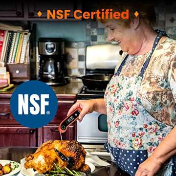 SMARTRO ST49 Digital Thermocouple Instant-Read Meat Thermometer with Ambidextrous Backlit for Food, ...