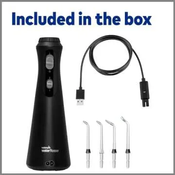 Waterpik Cordless Plus Water Flosser with 4 Flossing Tips, Rechargeable and Portable for Travel and Home, ADA Accepted, Black WP-462