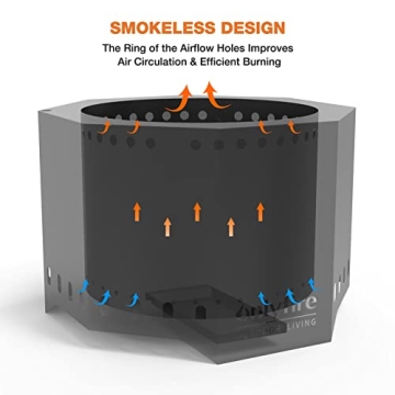 Onlyfire Smokeless Wood Burning Fire Pit for Outdoor Fun