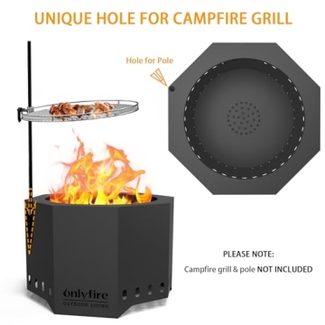 Onlyfire Smokeless Wood Burning Fire Pit for Outdoor Fun