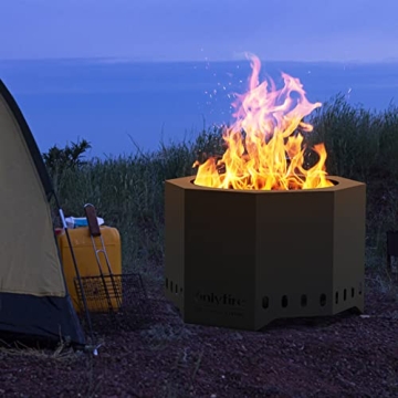 Onlyfire Smokeless Wood Burning Fire Pit for Outdoor Fun