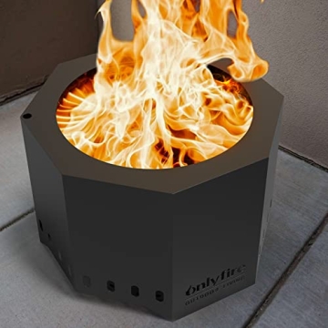 Onlyfire Smokeless Wood Burning Fire Pit for Outdoor Fun