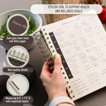 SheeFit Fitness Journal or Fitness Planner for Woman, 12 months page planner, Undated with Goal Sett...