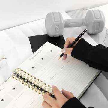 SheeFit Fitness Journal or Fitness Planner for Woman, 12 months page planner, Undated with Goal Setting, Exercise Tracker, Meal Planner, Weight Tracker