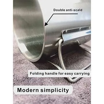 SXSHUOSI Stainless Steel Camping Cup with Foldable Handle