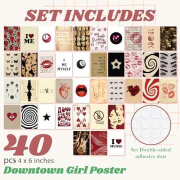 97 Decor Downtown Girl Room Decor - Downtown Girl Posters for Room Aesthetic Y2k, Retro Red Room Dec...