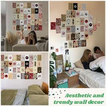 97 Decor Downtown Girl Room Decor - Downtown Girl Posters for Room Aesthetic Y2k, Retro Red Room Decor Y2k Bedroom Decorations, Mini Red Posters Coquette Wall Collage Kit for Teen College Dorm (4x6)