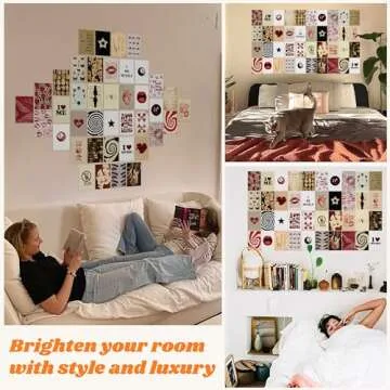 97 Decor Downtown Girl Room Decor - Downtown Girl Posters for Room Aesthetic Y2k, Retro Red Room Decor Y2k Bedroom Decorations, Mini Red Posters Coquette Wall Collage Kit for Teen College Dorm (4x6)