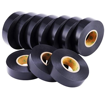 Lichamp 10-Pack Black Electrical Tape Waterproof, 3/4 in x 66ft, Industrial Grade UL/CSA Listed High...