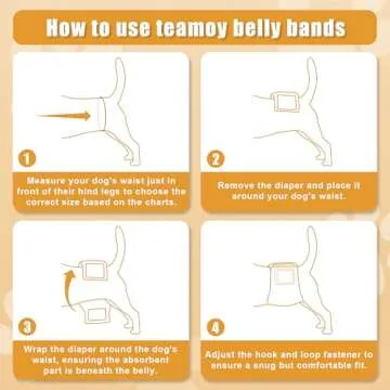 Teamoy Washable Belly Bands for Male Dogs - Pack of 3