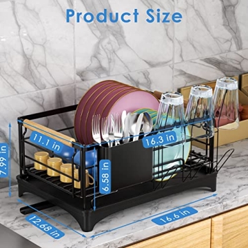 G-TING Rust-Proof Dish Drying Rack for Kitchen Counter
