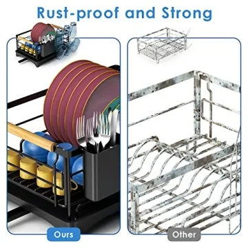 G-TING Rust-Proof Dish Drying Rack for Kitchen Counter