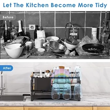 G-TING Rust-Proof Dish Drying Rack for Kitchen Counter