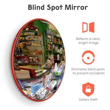 Yescom 12" Convex Traffic Mirror Wide Angle Garage Store Blind Spot Corner Security Road Driveway Pa...