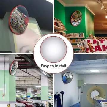 Yescom 12" Convex Traffic Mirror Wide Angle Garage Store Blind Spot Corner Security Road Driveway Parking Assistant