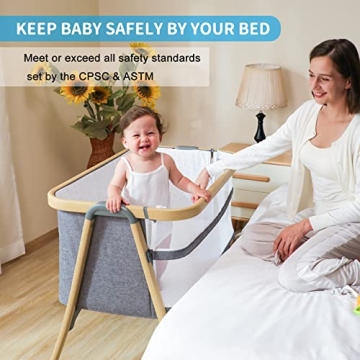 AMKE Portable Bedside Bassinet for Safe Co-Sleeping