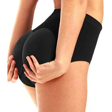 CeesyJuly Womens Padded Booty Booster Butt Lifter Shaper Firm Control Panties Black