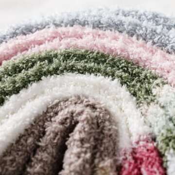 LEVOTIYER Fuzzy Slipper Socks - Warm, Cozy, Super Soft and Fluffy Coral Fleece Winter Socks for Wome...