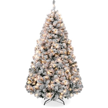 Best Choice Pre-Lit Snow Flocked Christmas Tree 7.5ft