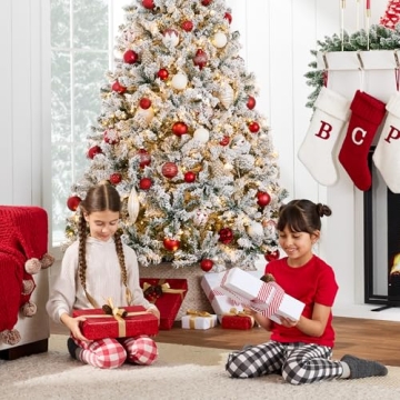 Best Choice Pre-Lit Snow Flocked Christmas Tree 7.5ft