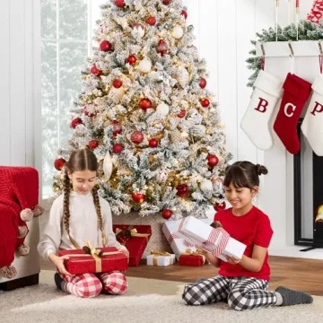 Best Choice Pre-Lit Snow Flocked Christmas Tree 7.5ft