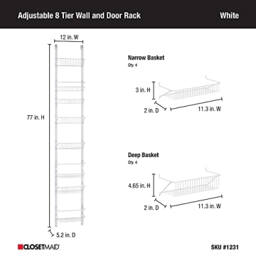ClosetMaid Adjustable Organizer Rack with Durable Baskets