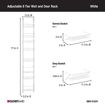 ClosetMaid Adjustable Organizer Rack with Durable Baskets