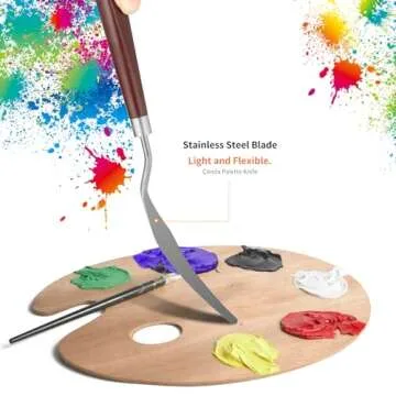 5pcs Palette Knife,Stainless Steel Spatula Palette Knife set, Pallet Knife,Painting Knives,Oil Painting Accessories for Oil, Canvas, Acrylic Painting By EGYPAMID