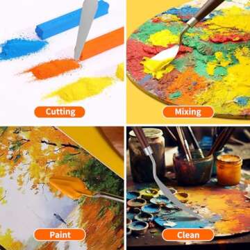 5pcs Palette Knife,Stainless Steel Spatula Palette Knife set, Pallet Knife,Painting Knives,Oil Painting Accessories for Oil, Canvas, Acrylic Painting By EGYPAMID