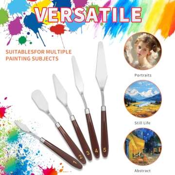 5pcs Palette Knife,Stainless Steel Spatula Palette Knife set, Pallet Knife,Painting Knives,Oil Painting Accessories for Oil, Canvas, Acrylic Painting By EGYPAMID